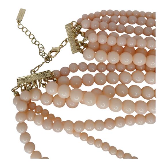 BaubleBar Multi-Strand Statement Necklace - Blush Pink Beads, Gold-Tone Hardware - Picture 3 of 8